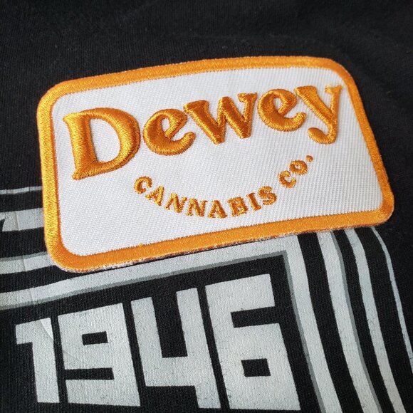 FENDER High Voltage Time Traveller Rock Music Shirt with Dewey Cannabis Co Patch - Picture 4 of 11